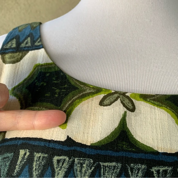 🌺 “Keone” Vintage Hawaiian Barkcloth Muumuu Maxi-Dress size XS 🌺 - Picture 8 of 12